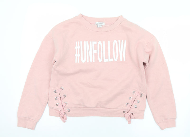Primark Girls Pink Polyester Pullover Sweatshirt Size 11-12 Years - Unfollow