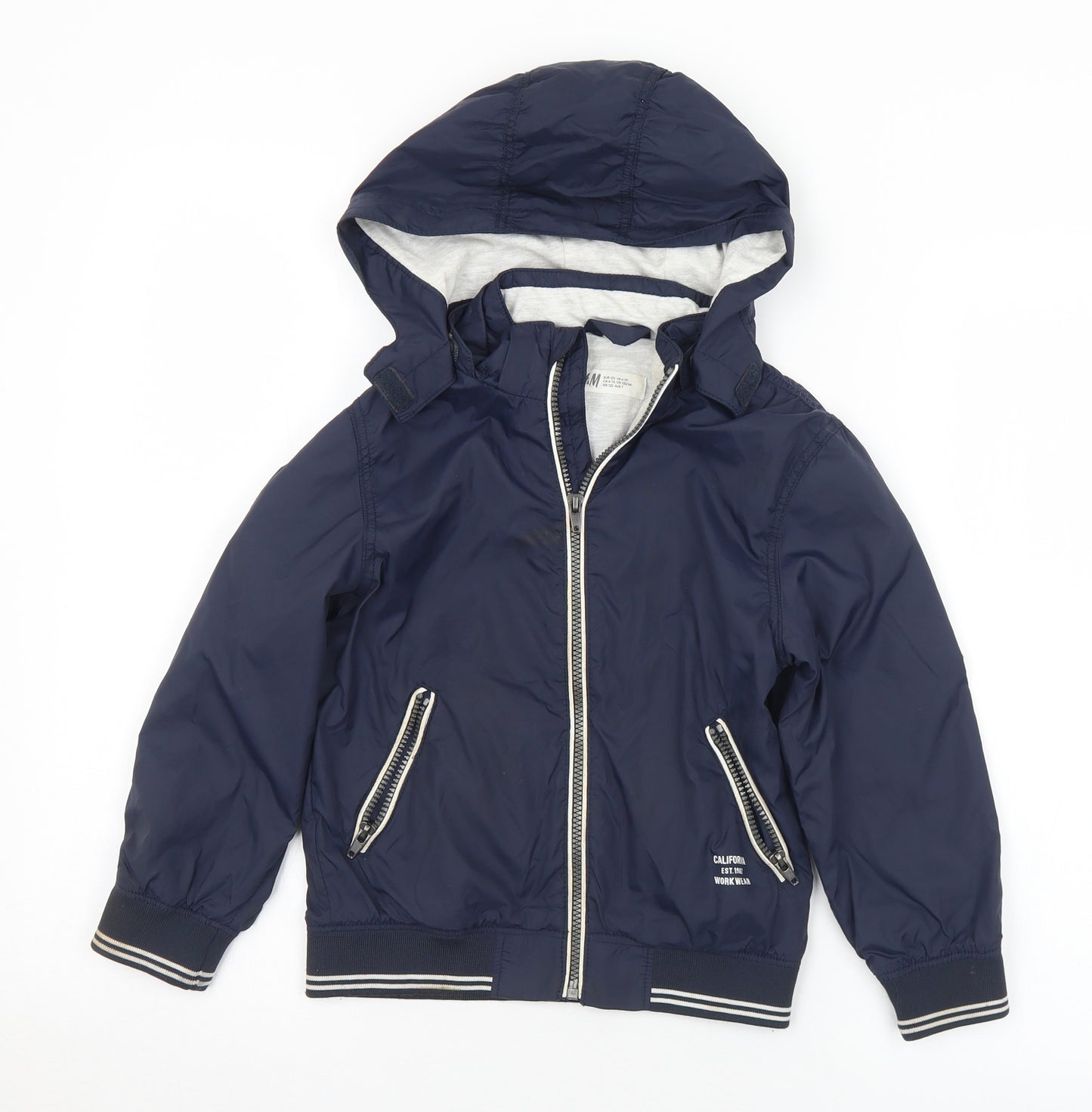H&M Boys Blue   Rain Coat Coat Size 7 Years  Zip