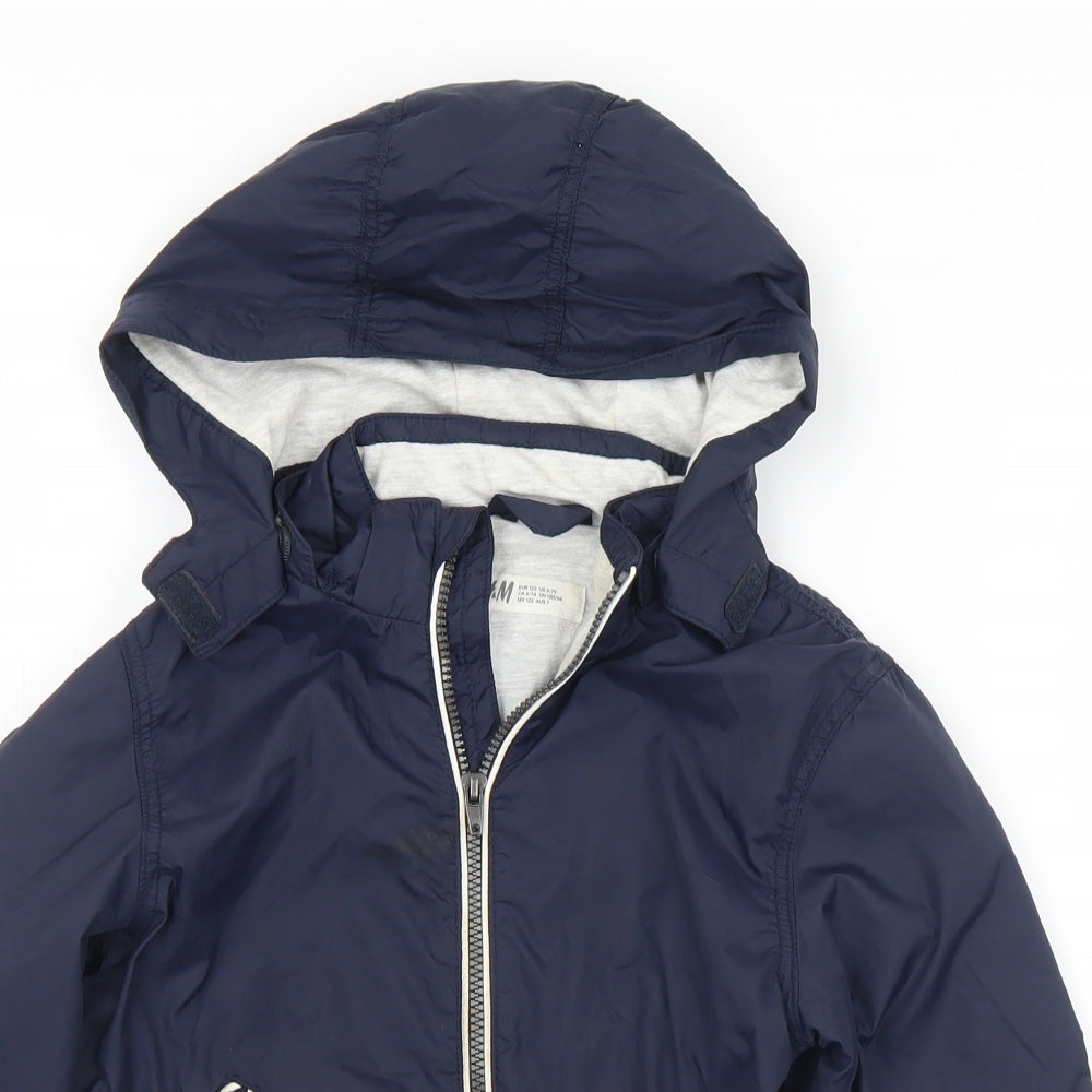 H&M Boys Blue   Rain Coat Coat Size 7 Years  Zip