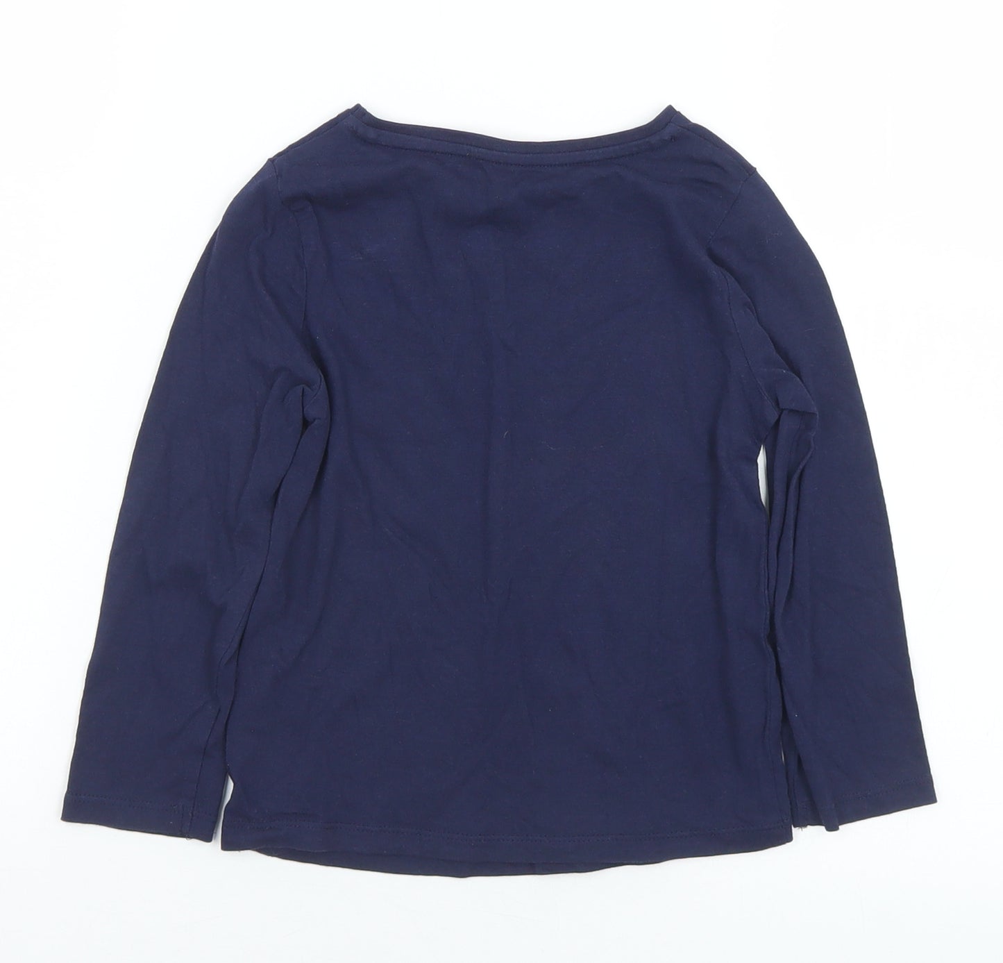 F&F Girls Blue Floral Cotton Basic T-Shirt Size 4-5 Years Round Neck  - Choose to Shine