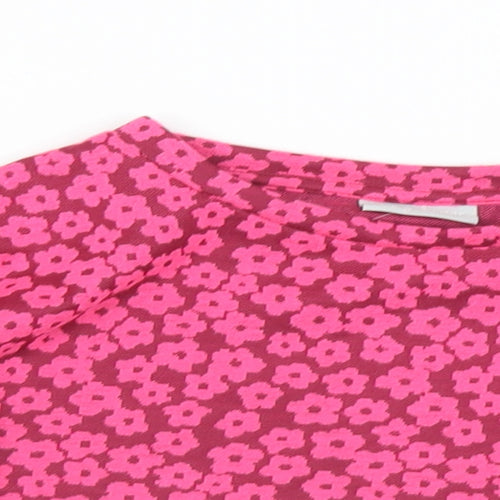 Matalan Girls Pink Floral Polyester Pullover Sweatshirt Size 5 Years