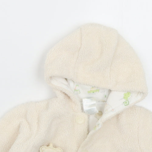 Pumpkin Patch Baby White Geometric Polyester Cardigan Jumper Size 0-3 Months  Button