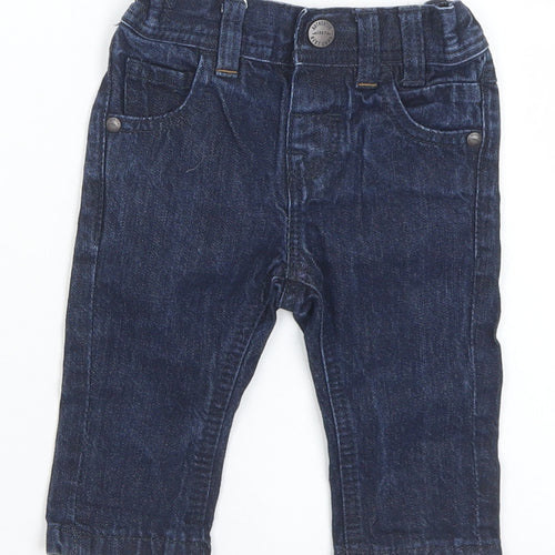 NEXT Baby Blue  Cotton Capri Jeans Size 3-6 Months  Snap