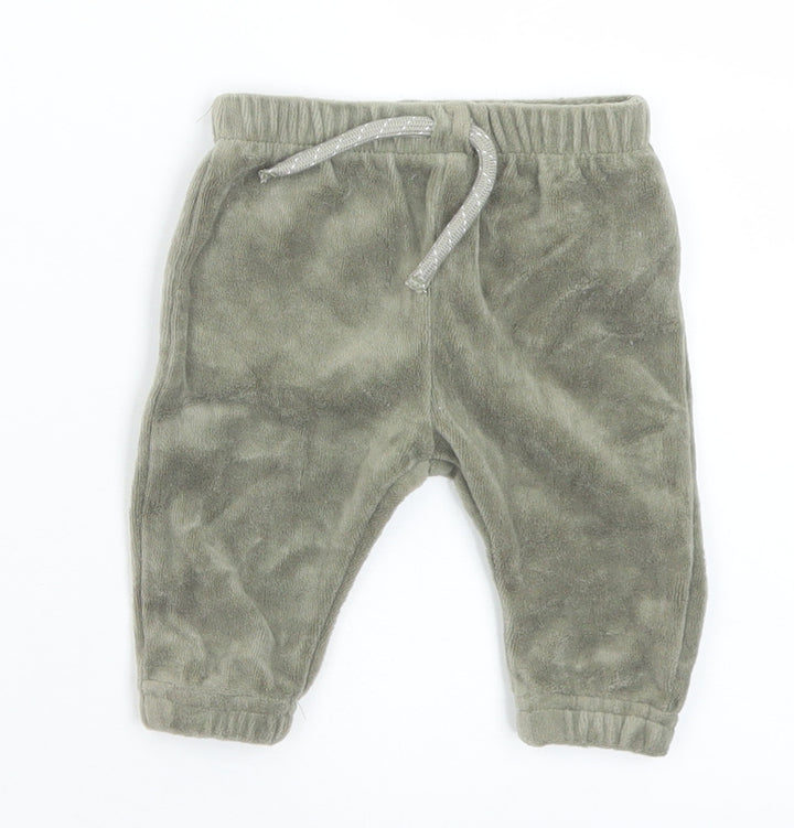Primark Baby Green  Cotton Jogger Leggings Size 0-3 Months  Drawstring