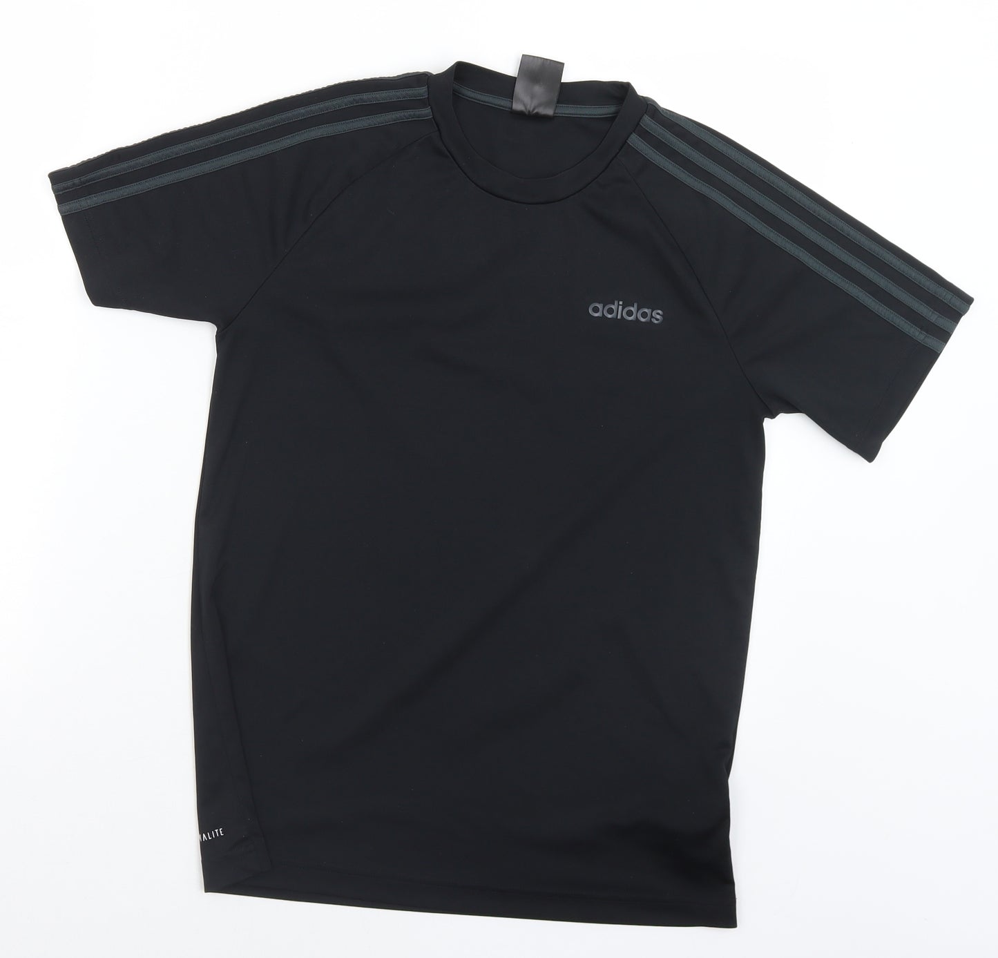 adidas Mens Black  Polyester  T-Shirt Size S Crew Neck