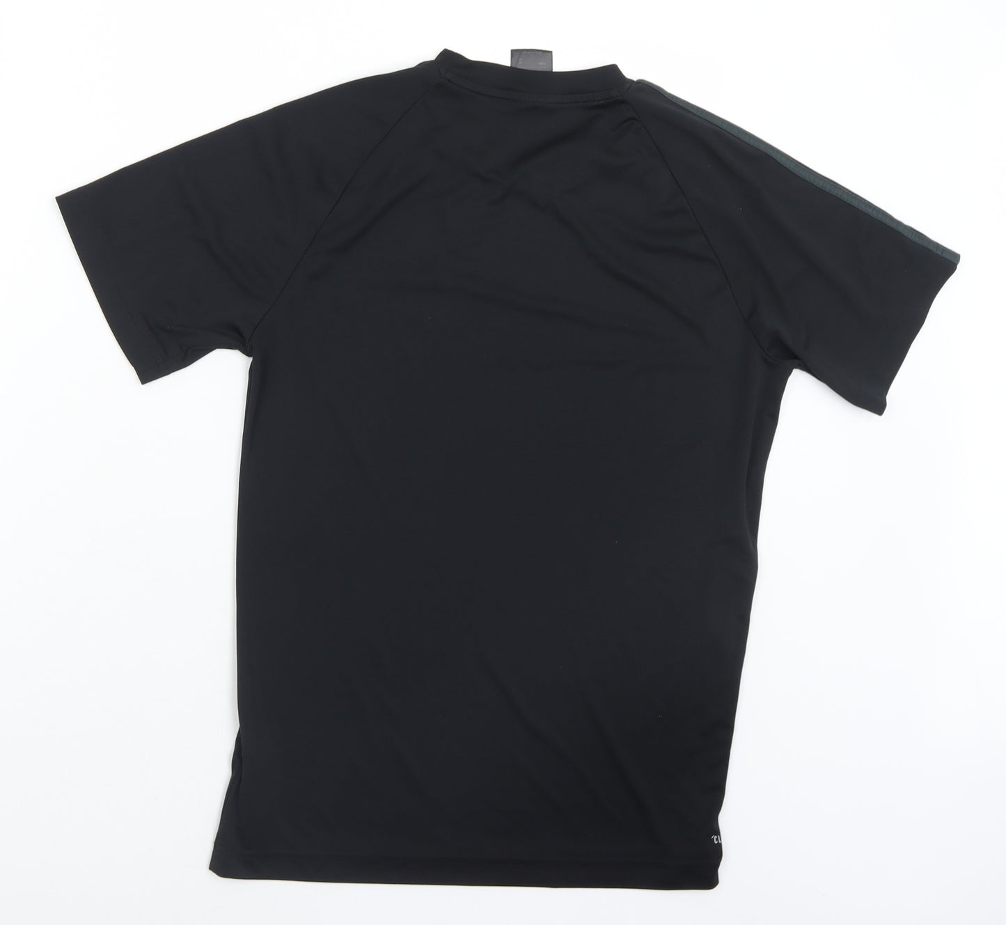 adidas Mens Black  Polyester  T-Shirt Size S Crew Neck