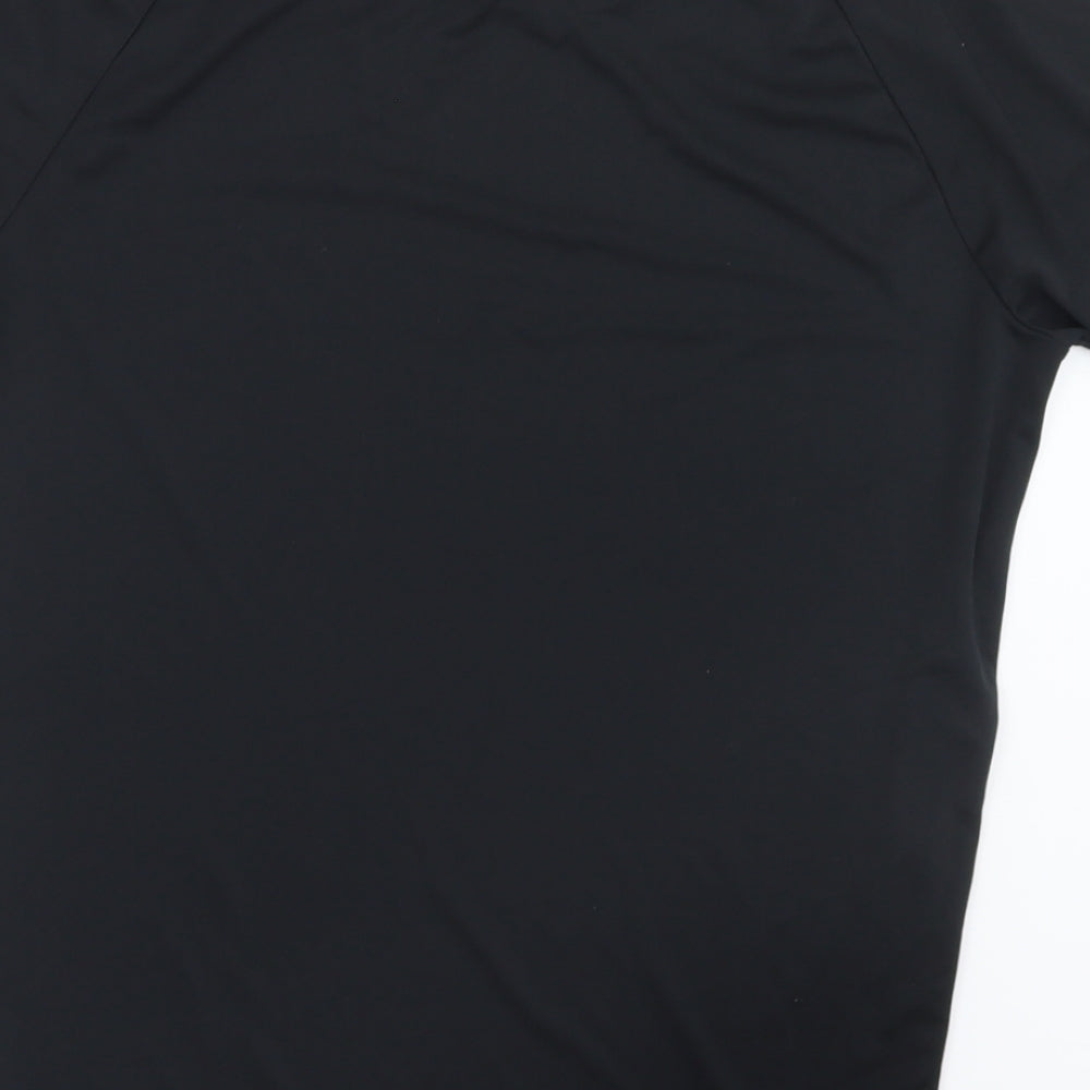 adidas Mens Black  Polyester  T-Shirt Size S Crew Neck