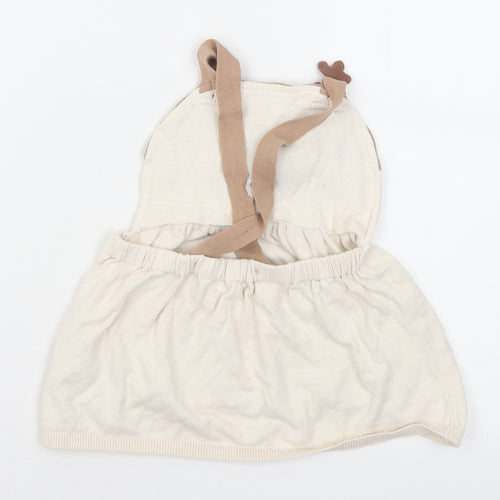 F&F Girls Ivory  Cotton Fit & Flare  Size 18-24 Months  Square Neck  - Christmas