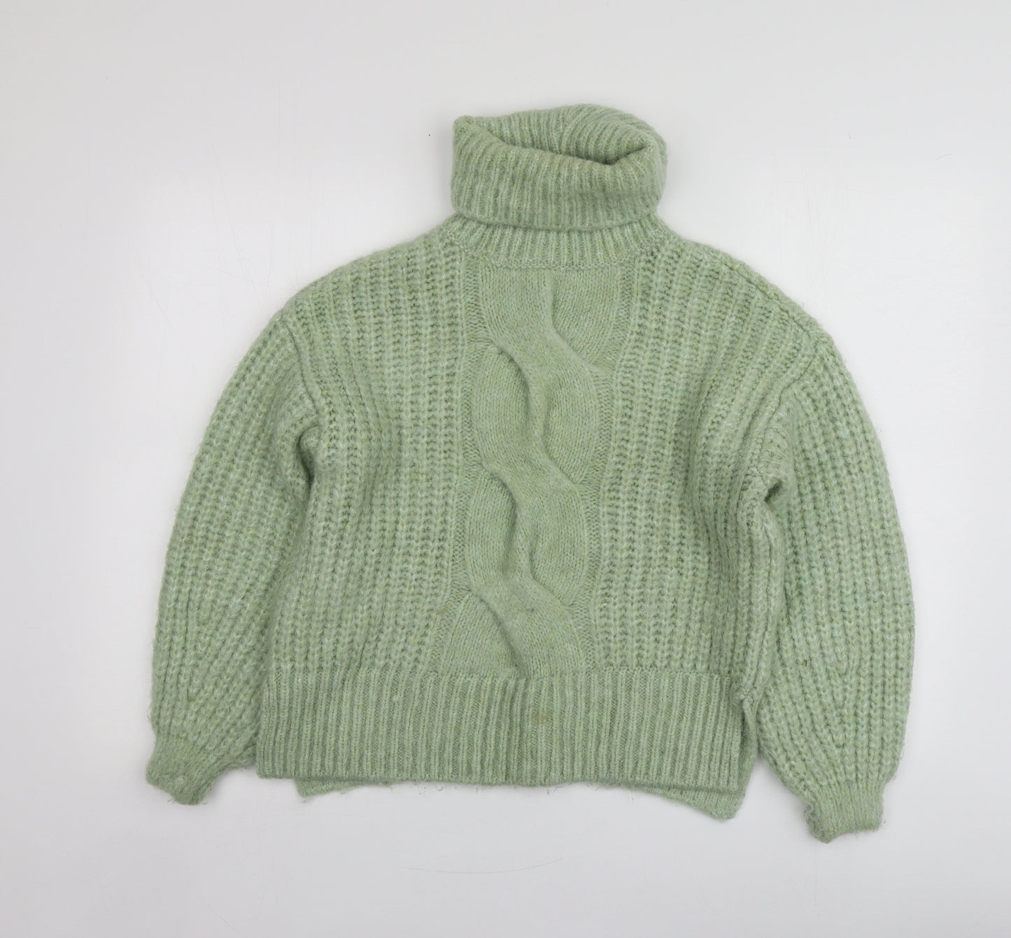 George Womens Green Roll Neck  Acrylic Pullover Jumper Size XS