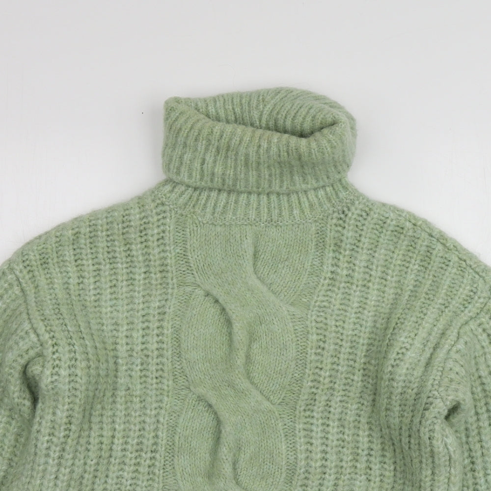 George Womens Green Roll Neck  Acrylic Pullover Jumper Size XS