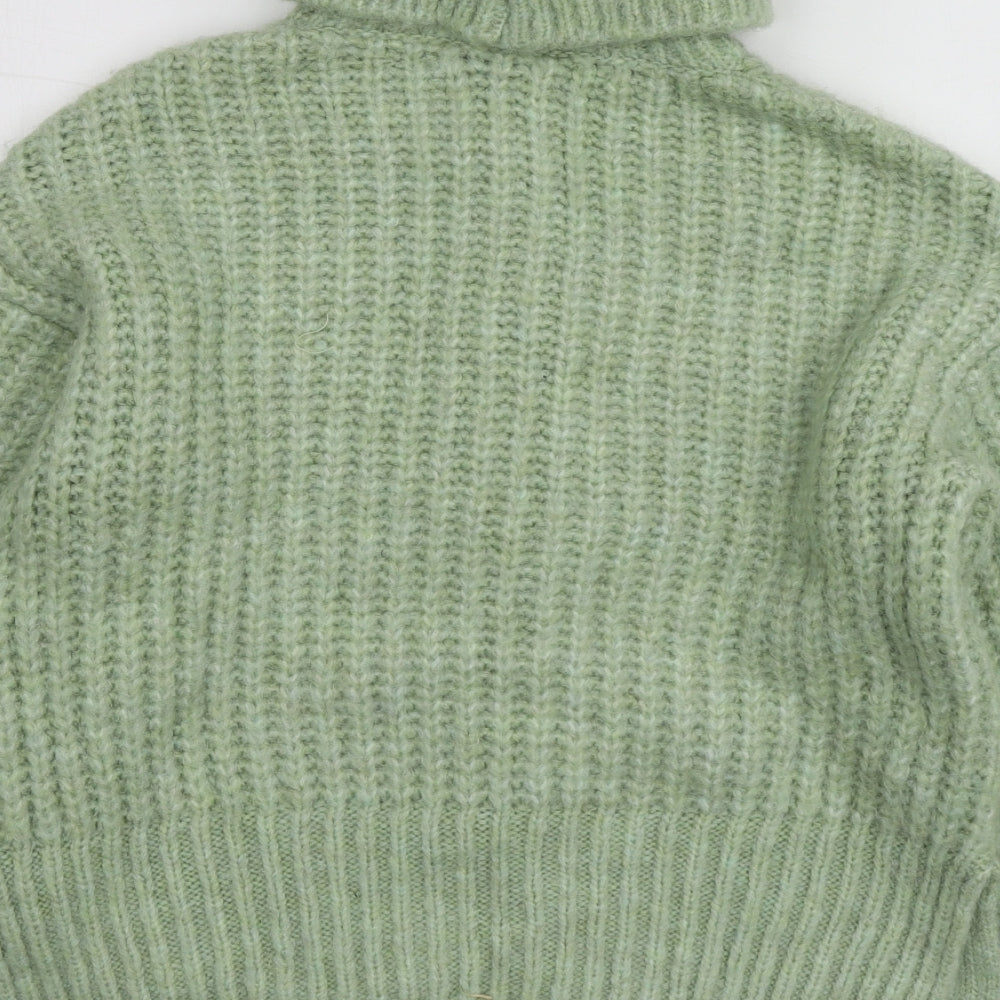 George Womens Green Roll Neck  Acrylic Pullover Jumper Size XS
