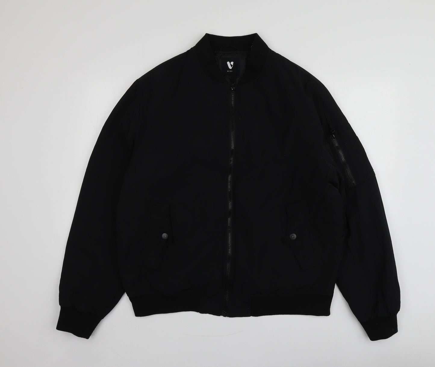 By Very Mens Black   Bomber Jacket Jacket Size XL