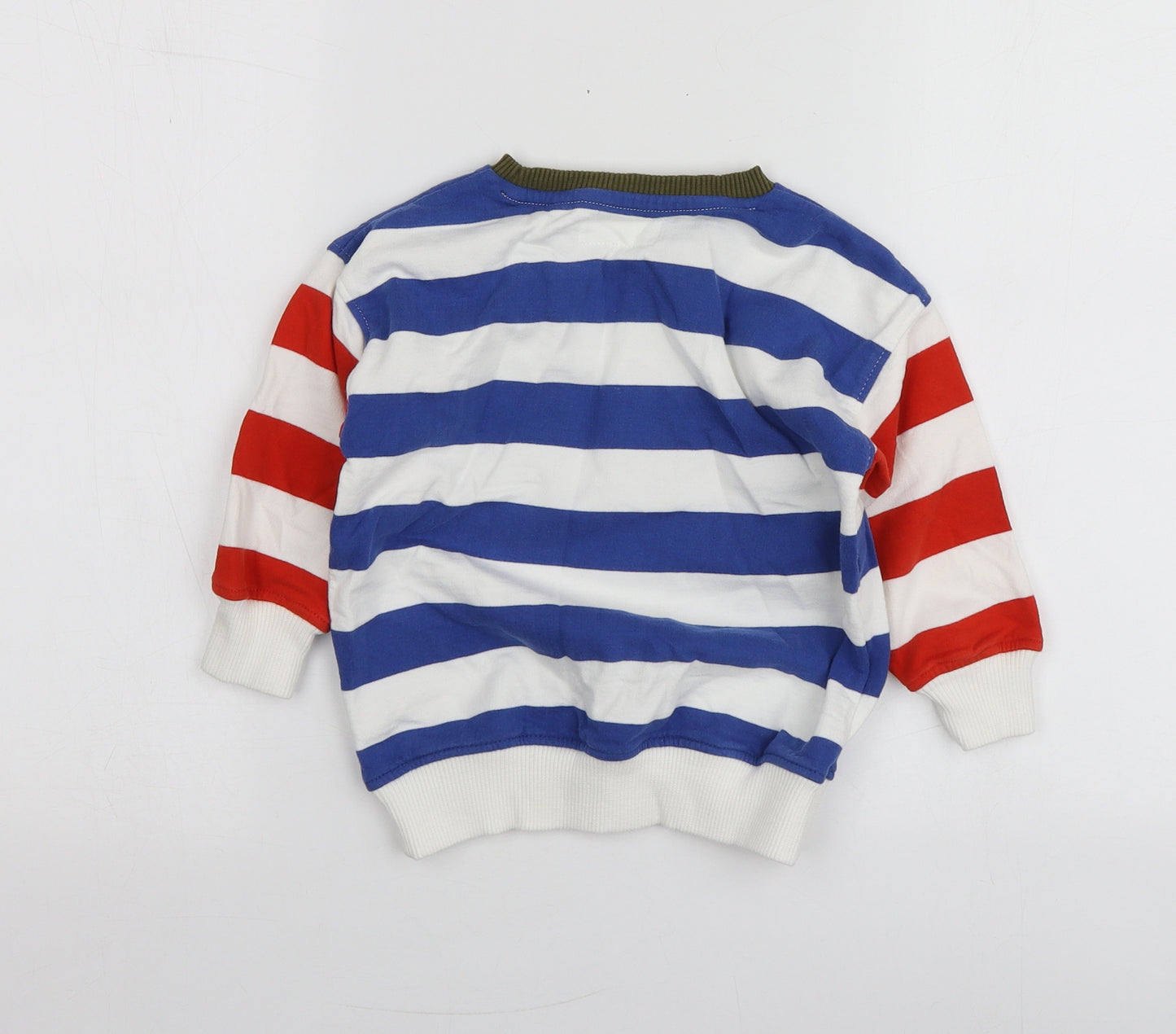 NEXT Boys Multicoloured Striped Cotton Pullover Hoodie Size 2-3 Years
