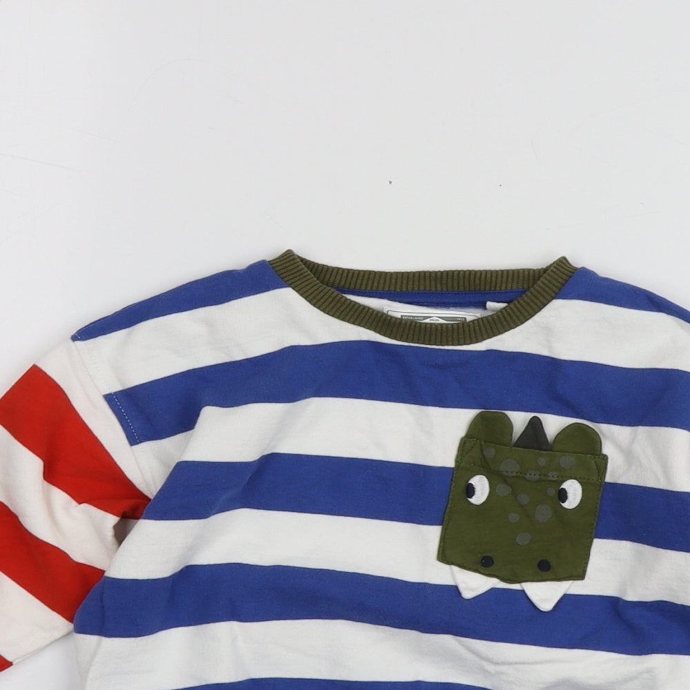 NEXT Boys Multicoloured Striped Cotton Pullover Hoodie Size 2-3 Years