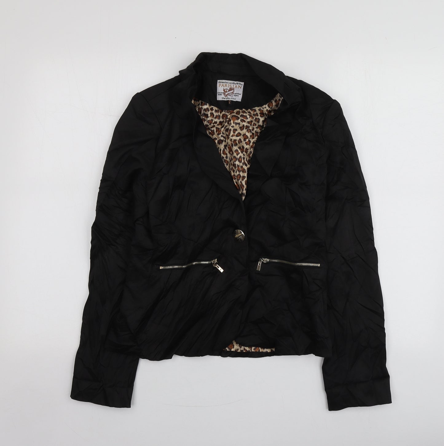 Parisian Womens Black  Cotton Jacket Suit Jacket Size 12