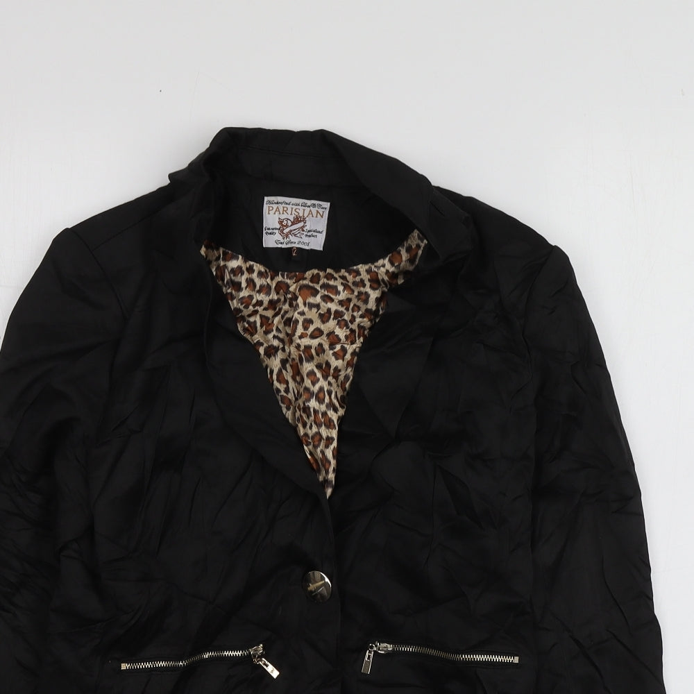 Parisian Womens Black  Cotton Jacket Suit Jacket Size 12