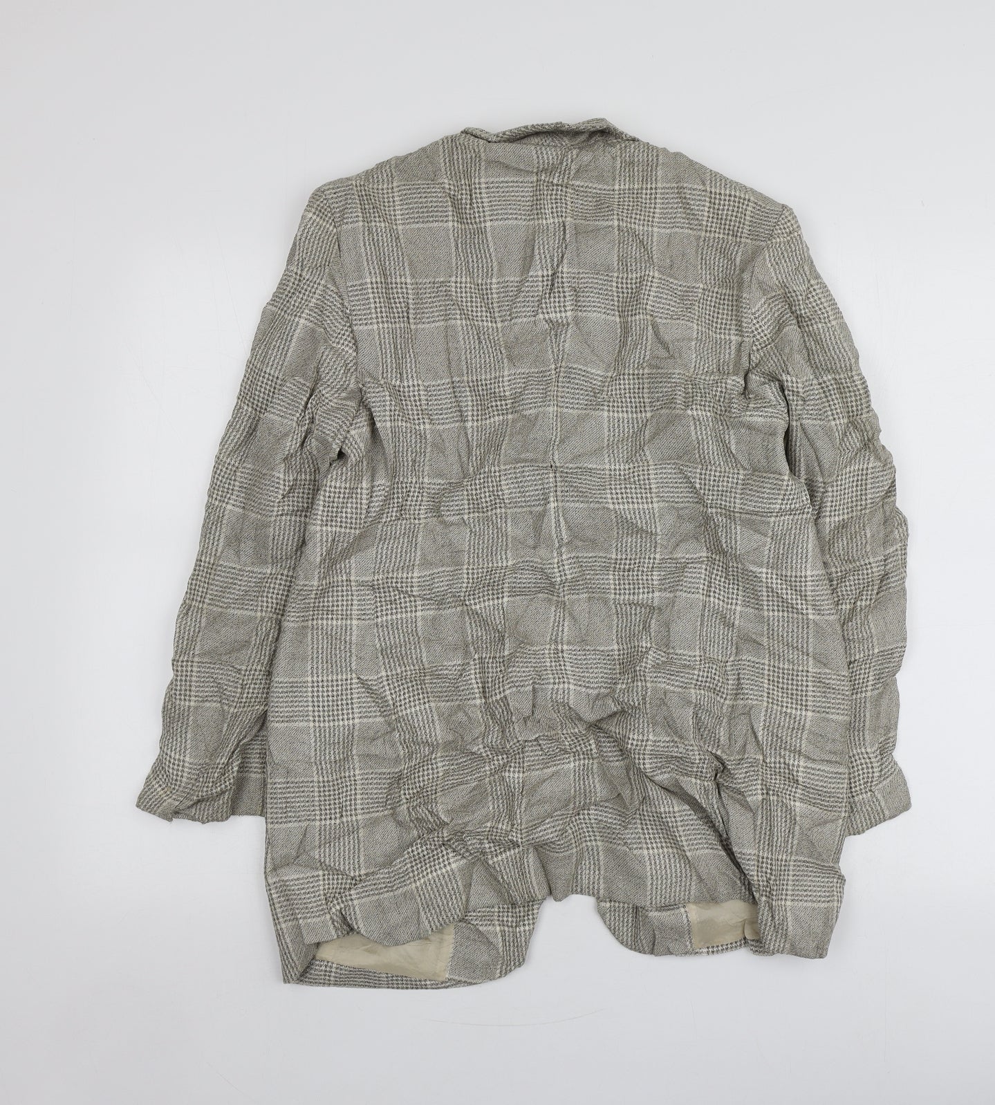 Max Mara Womens Beige Plaid Cotton Jacket Suit Jacket Size 12