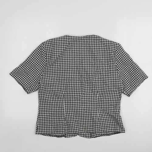 GTC Womens Black Houndstooth  Jacket Blazer Size 2