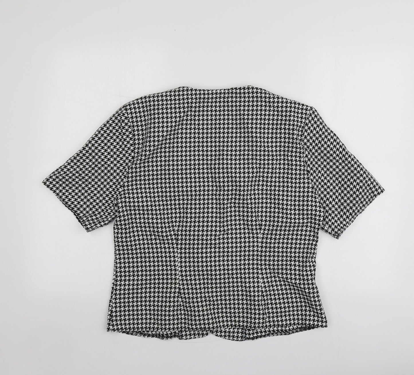 GTC Womens Black Houndstooth  Jacket Blazer Size 2