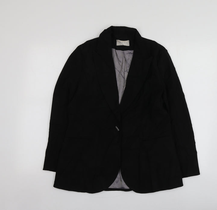 Ozone Womens Black Polyester Jacket Suit Jacket Size S