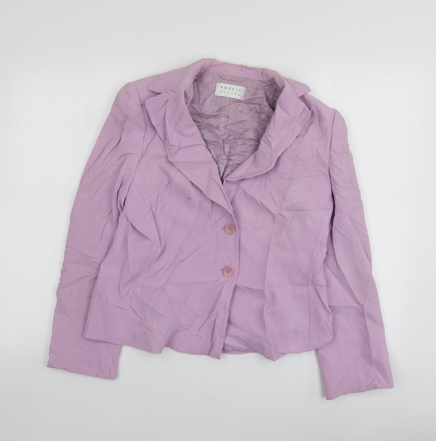 Precis Petite Womens Purple  Acetate Jacket Blazer Size 14