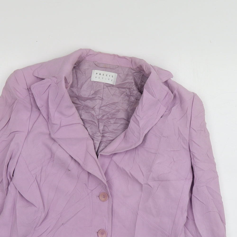 Precis Petite Womens Purple  Acetate Jacket Blazer Size 14