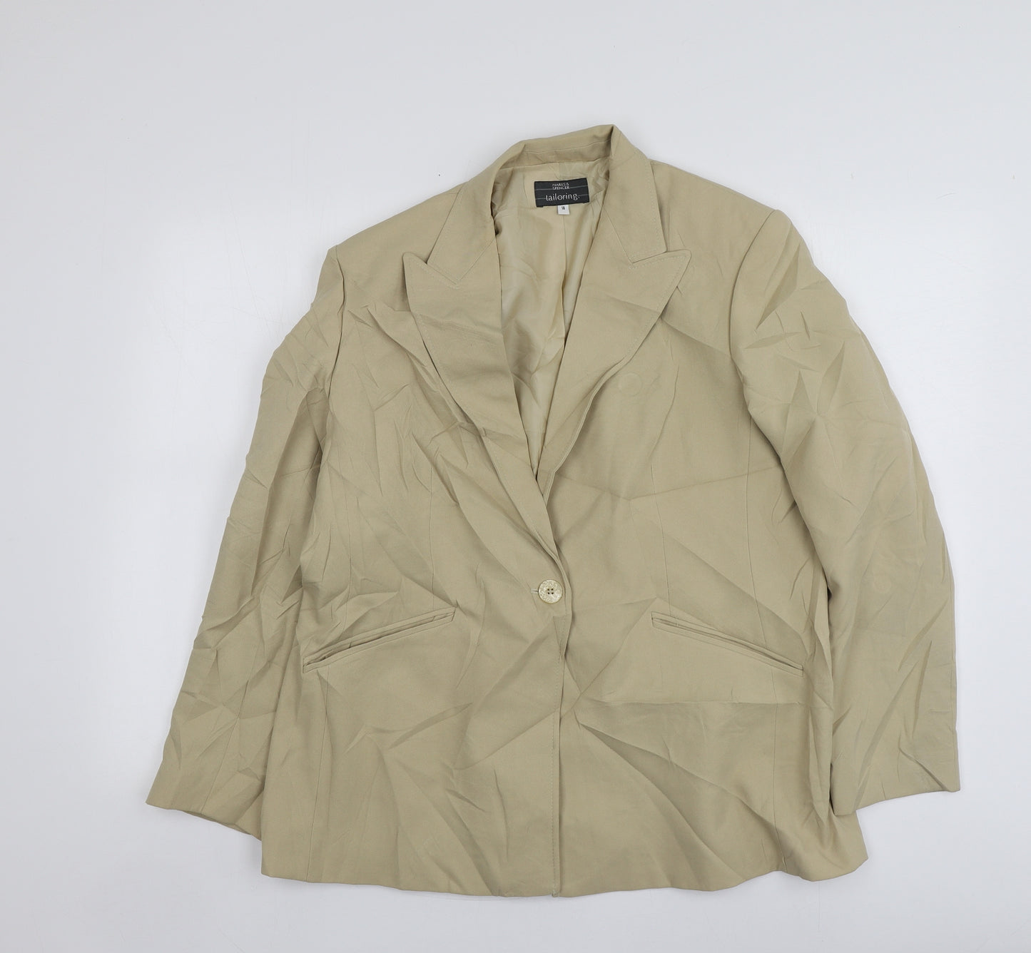 Tailoring Womens Beige  Polyester Jacket Suit Jacket Size 18