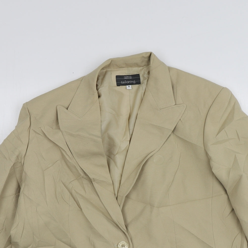 Tailoring Womens Beige  Polyester Jacket Suit Jacket Size 18