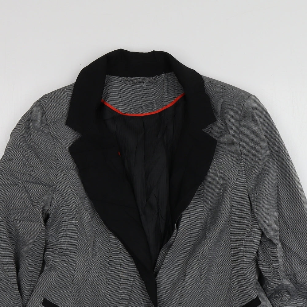 F&F Womens Grey Herringbone Polyester Jacket Suit Jacket Size 12