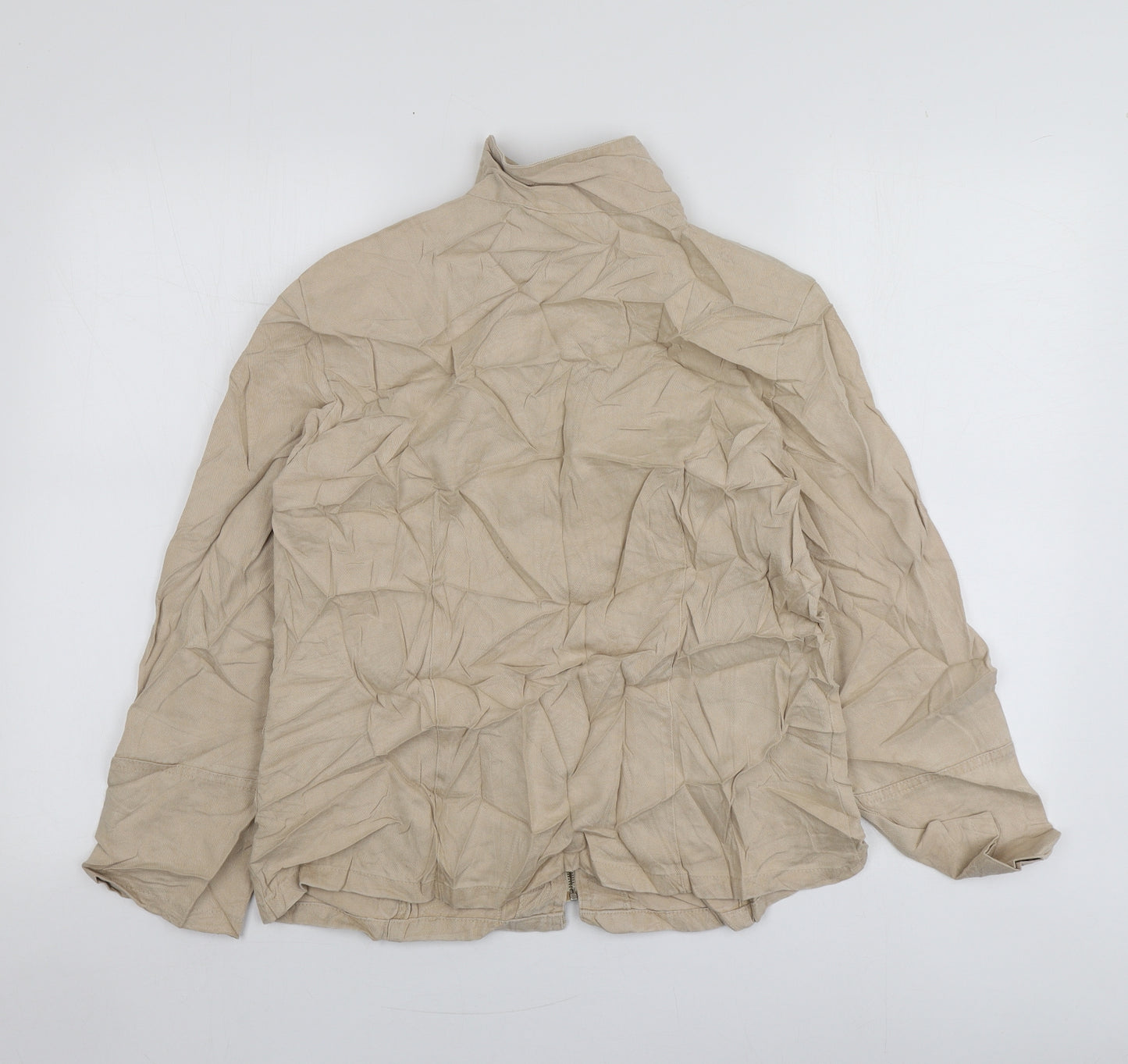 Pola Womens Beige  Lyocell Jacket Blazer Size 12