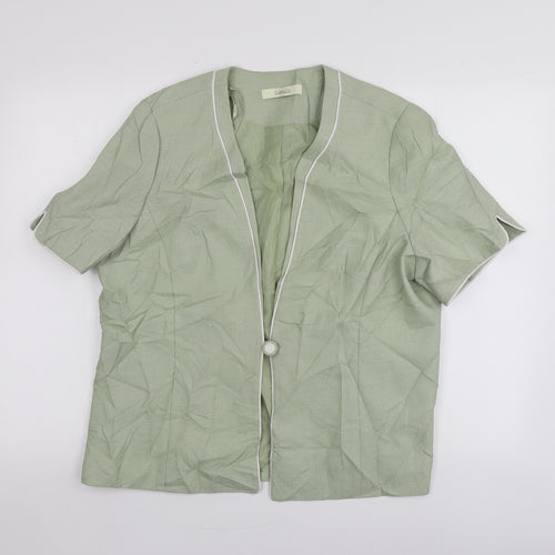 Classics Womens Green  Polyester Jacket Blazer Size 18