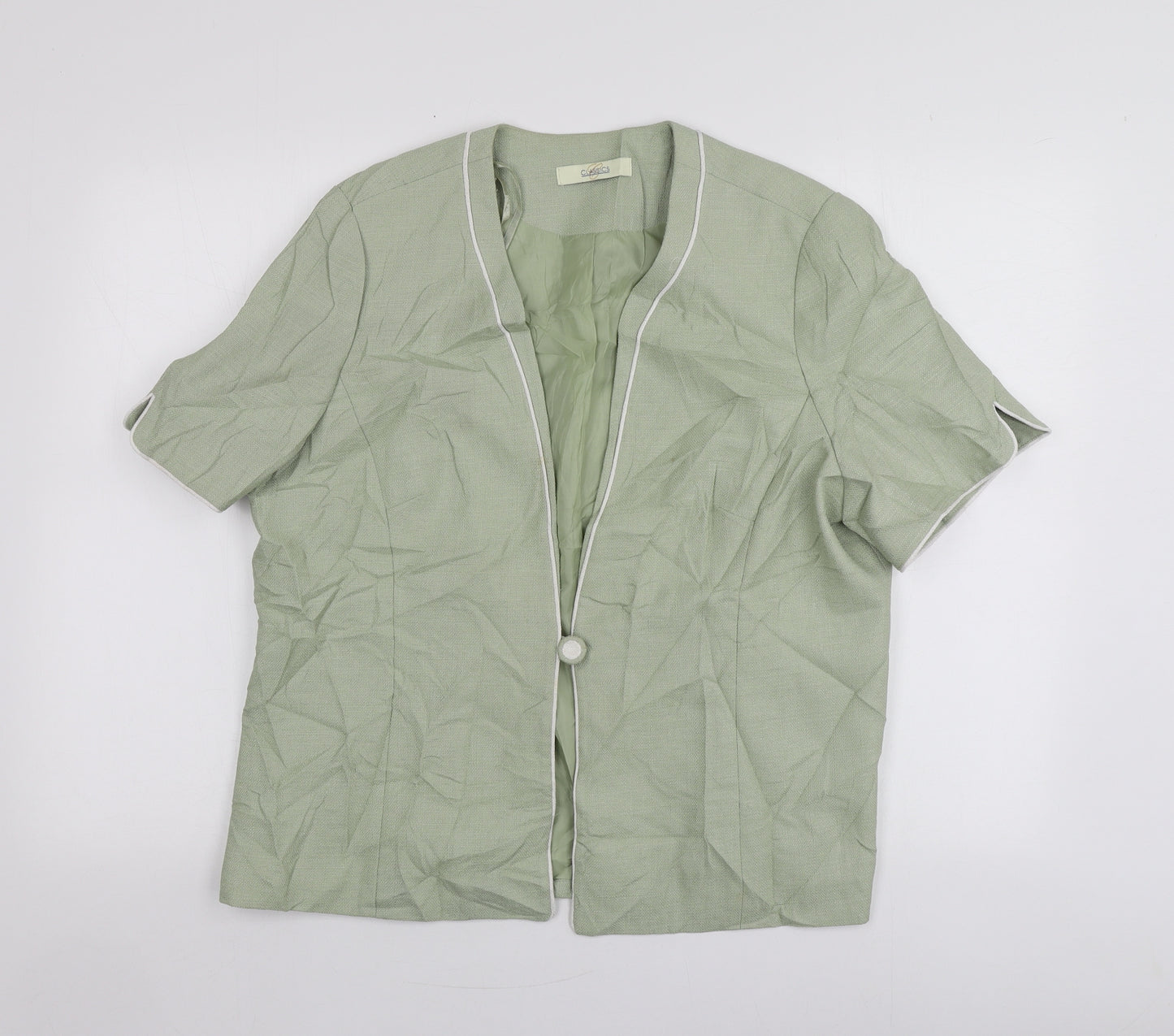 Classics Womens Green  Polyester Jacket Blazer Size 18