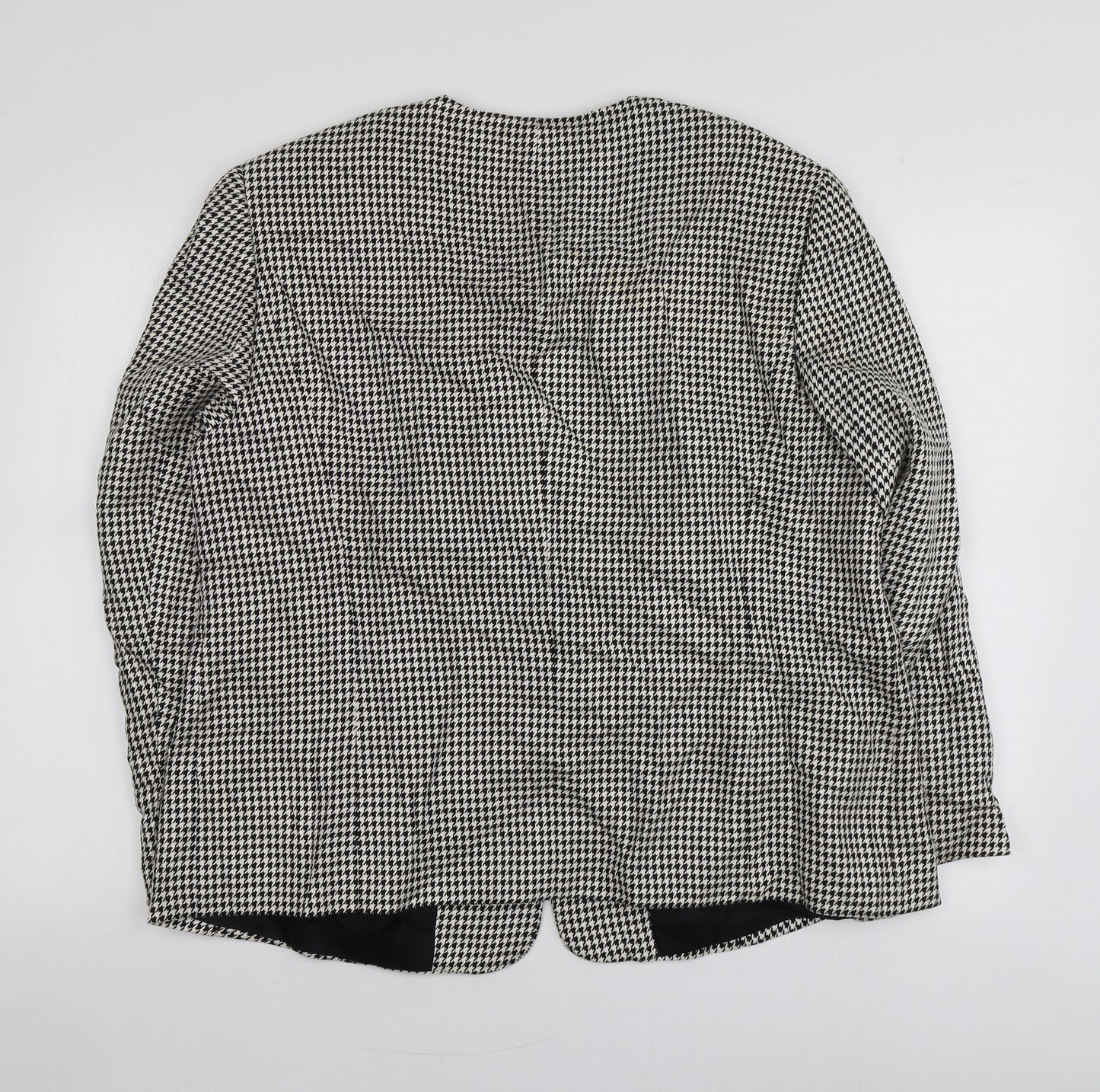Gerry Weber Womens Beige Houndstooth Polyester Jacket Blazer Size 14