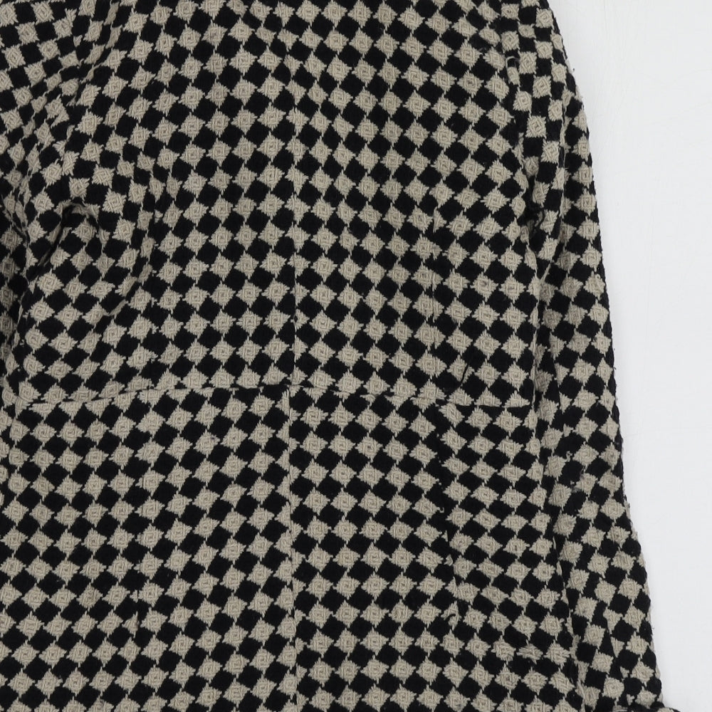 Topshop Womens Beige Check  Overcoat Coat Size 10