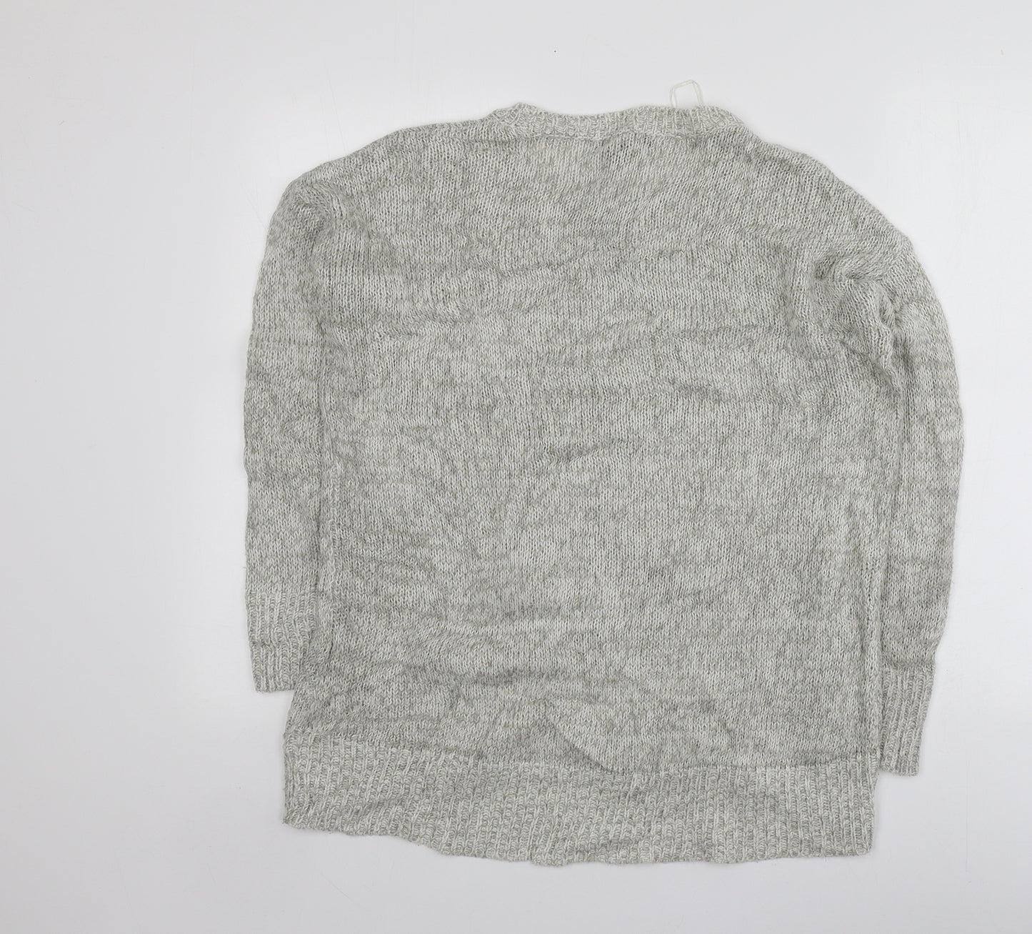 New Look Mens Grey Round Neck  Acrylic Pullover Jumper Size M