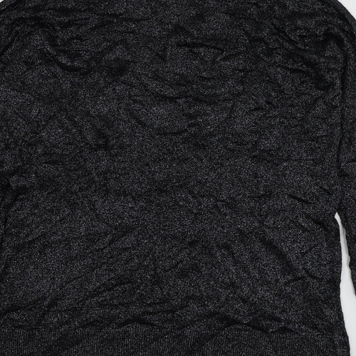 Topshop Womens Black Round Neck  Viscose Pullover Jumper Size 12