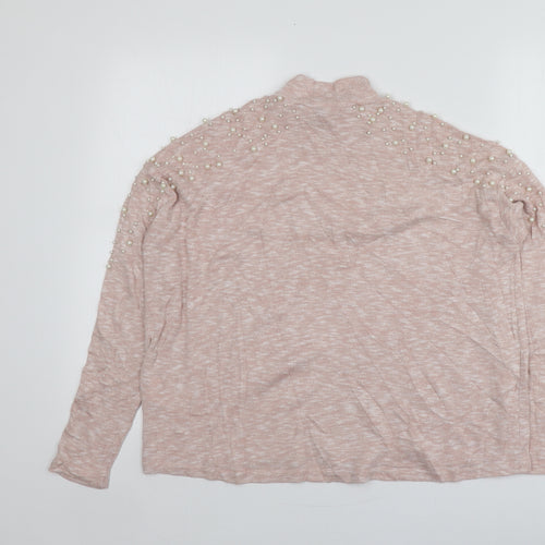 H&M Womens Pink High Neck  Polyester Pullover Jumper Size S