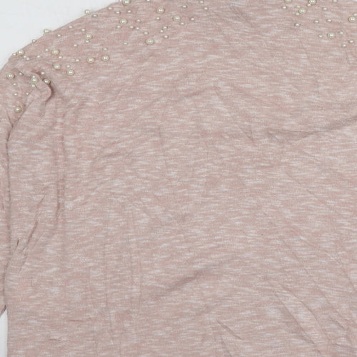 H&M Womens Pink High Neck  Polyester Pullover Jumper Size S