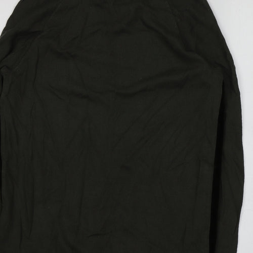 Pewr Una Womens Green Round Neck  Viscose Pullover Jumper Size 12