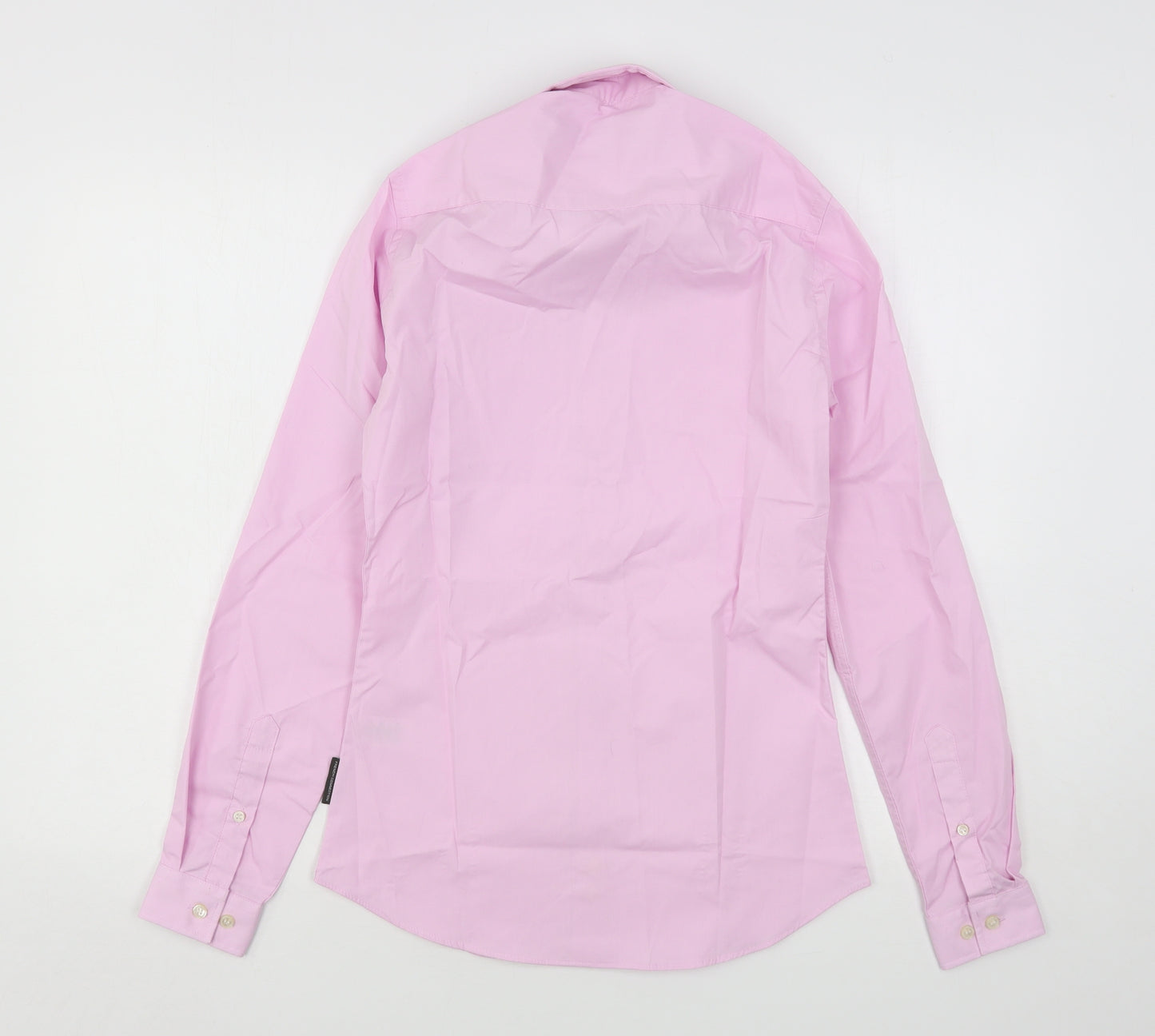 French Connection Mens Pink  Cotton  Dress Shirt Size XS Collared