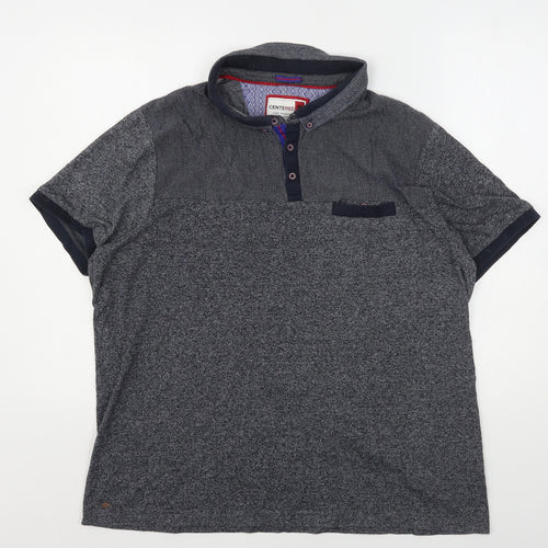 Cenrered Mens Grey  Cotton  Polo Size 2XL Collared