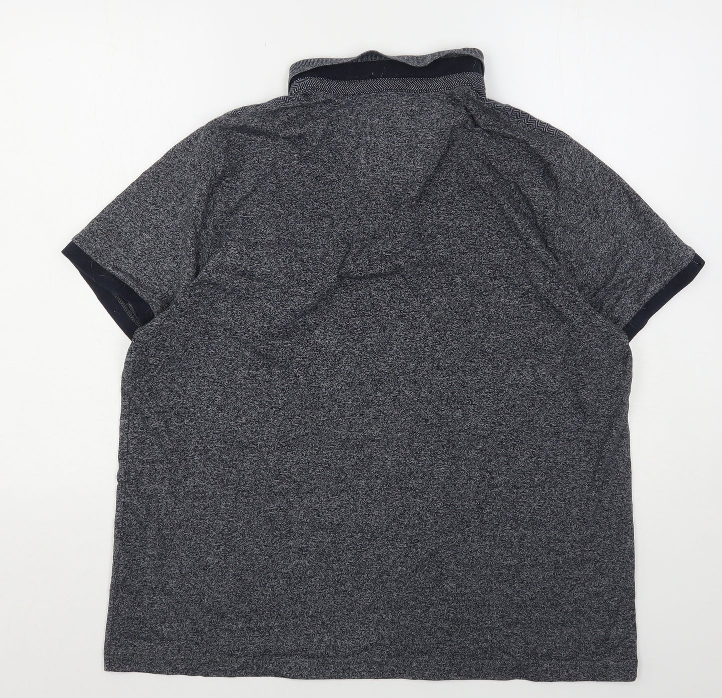 Cenrered Mens Grey  Cotton  Polo Size 2XL Collared