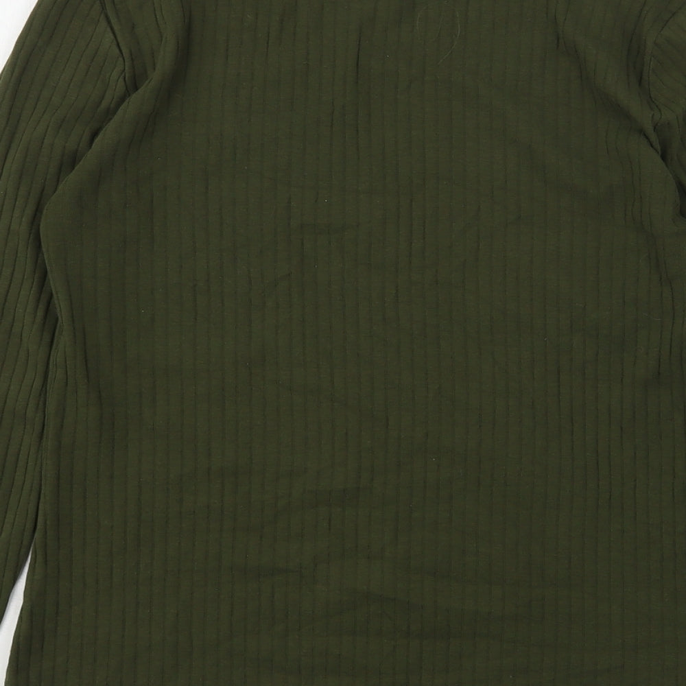 Dorothy Perkins Womens Green  Cotton Basic T-Shirt Size 16 Round Neck