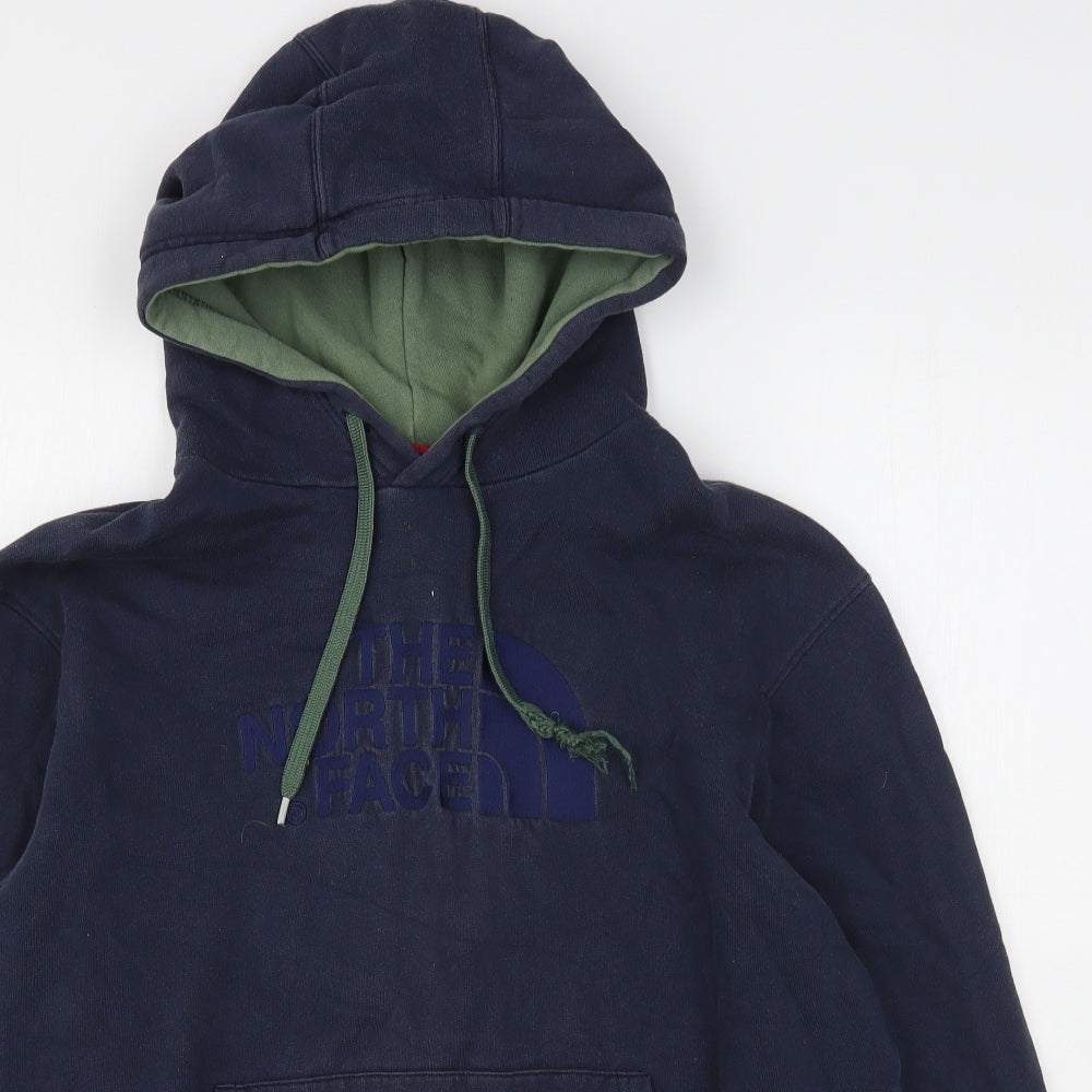 The North Face Mens Blue  Cotton Pullover Hoodie Size L
