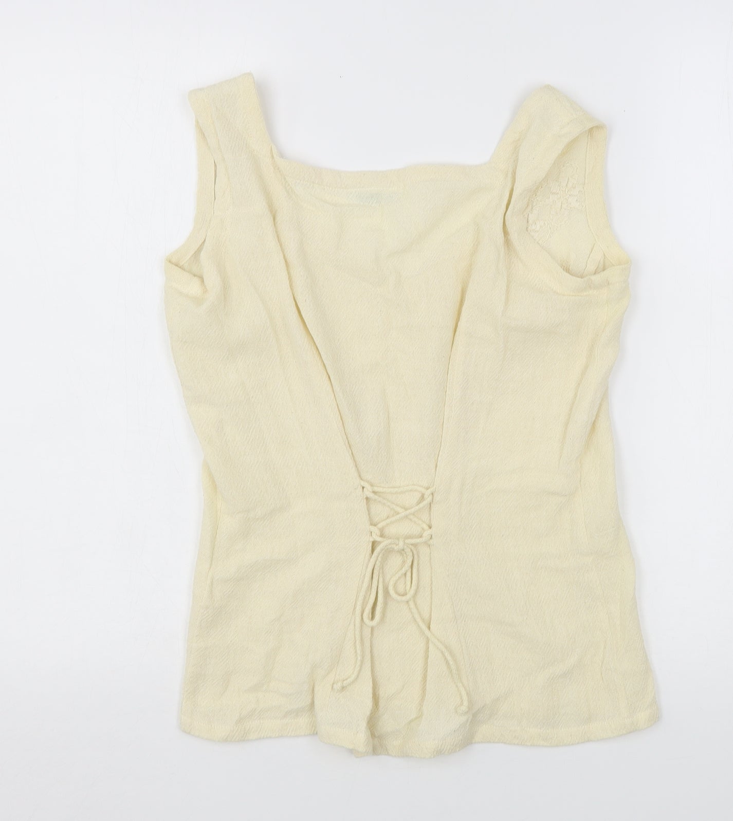 Canary Cotton  Womens Beige  Cotton Basic Tank Size S V-Neck