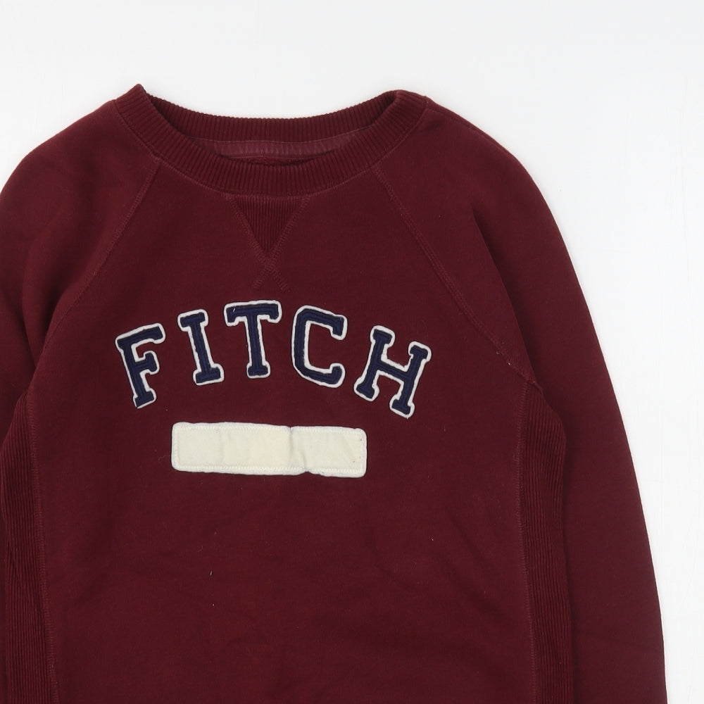 Abercrombie & Fitch Womens Red  Cotton Pullover Sweatshirt Size XS