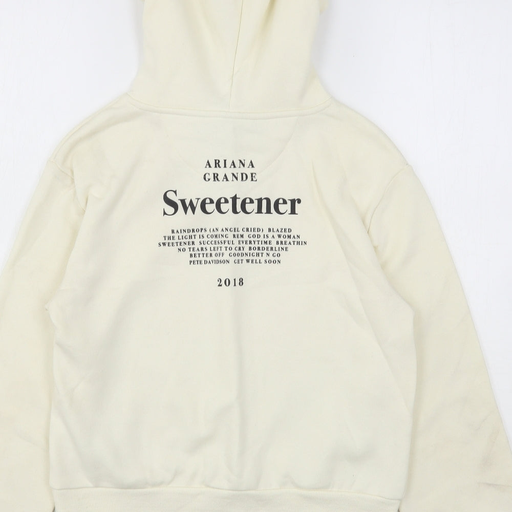 H&M Womens Beige  Cotton Pullover Hoodie Size XS   - Ariana Grande