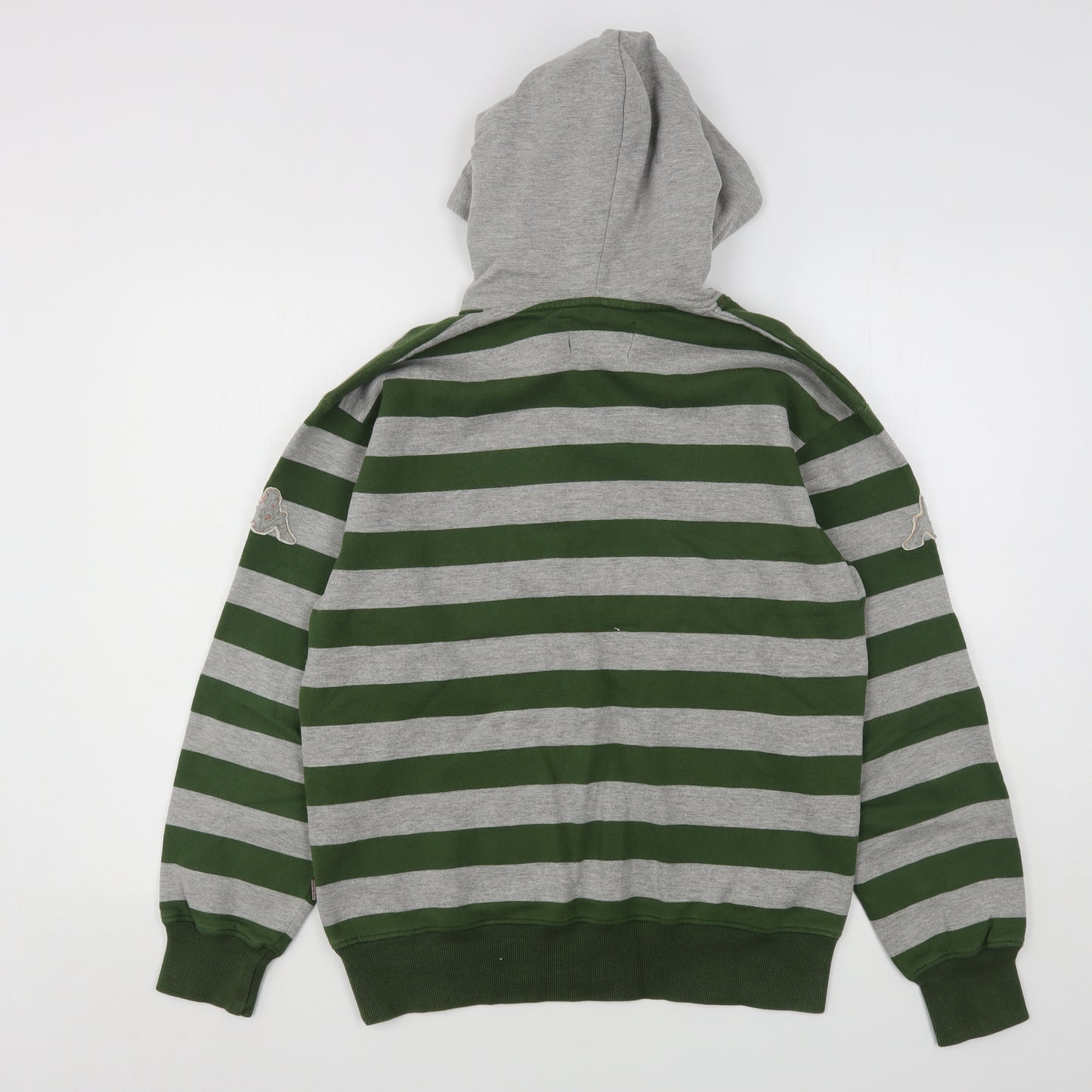 Kappa Womens Green Striped Cotton Pullover Hoodie Size M