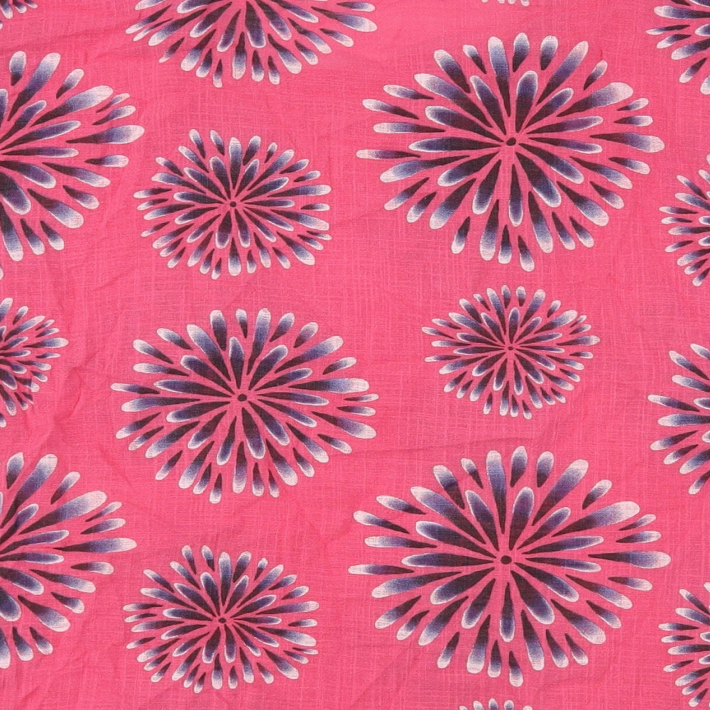 Gerard Womens Pink Geometric Cotton Basic T-Shirt Size M Round Neck