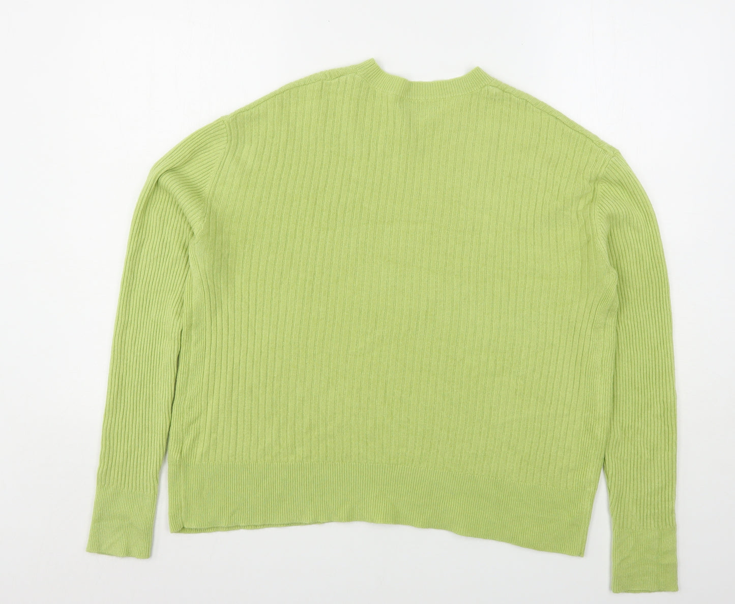 Marks and Spencer Womens Green Round Neck  Acrylic Pullover Jumper Size 12
